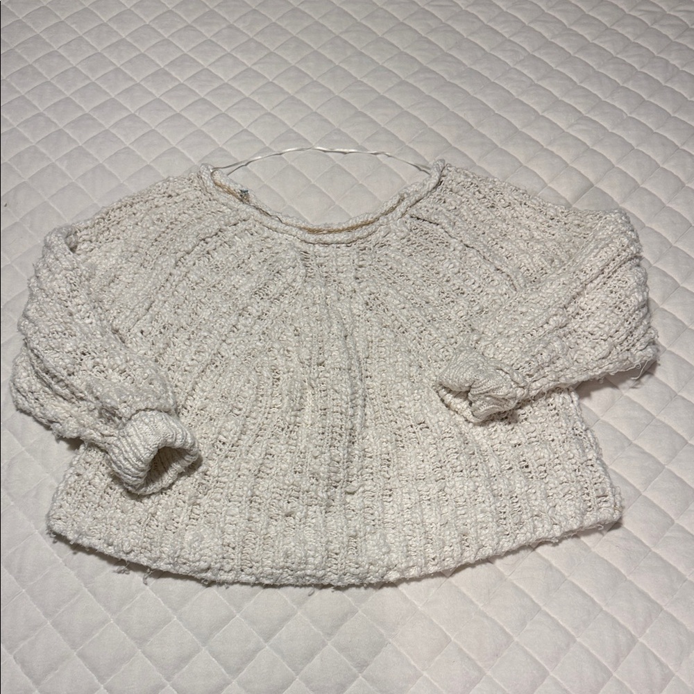Free People XS Cozy White Knit Sweater
